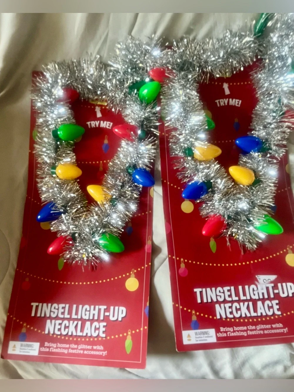 Christmas Tinsel Light-Up Necklace Bundle